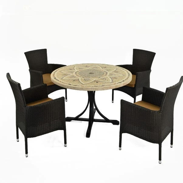 Byron Manor Montpellier Stockholm Black 4 Seat Dining Set 4 Byron Manor Montpellier Stockholm Black 4 Seat Dining Set - Image 2