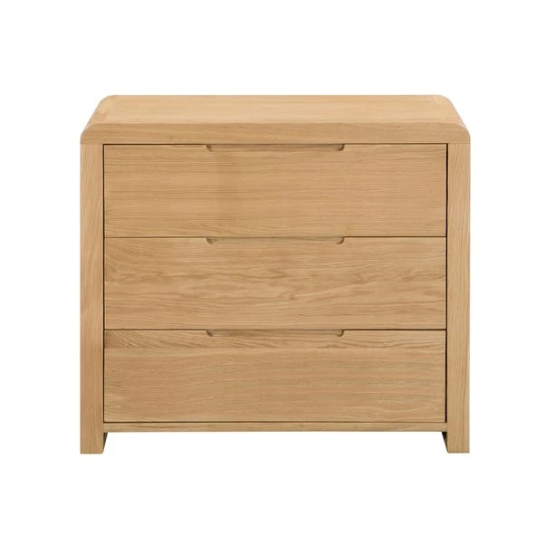 Curve 3 Drawer Chest, Oak 4 Curve 3 Drawer Chest, Oak - Image 2