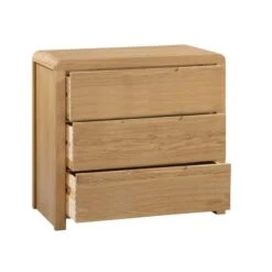 Curve 3 Drawer Chest, Oak 9 Curve 3 Drawer Chest, Oak -Home Furnishing Store 1000169302 alt03