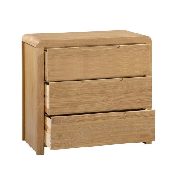 Curve 3 Drawer Chest, Oak 6 Curve 3 Drawer Chest, Oak - Image 4