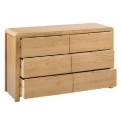 Curve Wide 6 Drawer Chest, Oak -Home Furnishing Store 1000169305 alt02