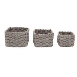 Set Of 3 Paper Rope Grey Storage Baskets -Home Furnishing Store 1000182508 alt02