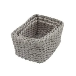 Set Of 3 Paper Rope Grey Storage Baskets -Home Furnishing Store 1000182508 alt03