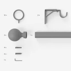 Ashton Fixed Metal Curtain Pole With Rings -Home Furnishing Store 30079225 alt06