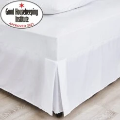 Non Iron Plain Dye White Fitted Valance Sheet -Home Furnishing Store 30145709