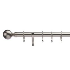 Ashton Extendable Metal Curtain Pole With Rings -Home Furnishing Store 30200752