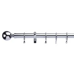 Ashton Extendable Metal Curtain Pole With Rings -Home Furnishing Store 30201837