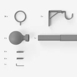 Ashton Extendable Metal Curtain Pole With Rings -Home Furnishing Store 30201837 alt06