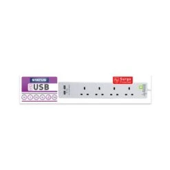 Status 4 Way 2M Extension Leads With 2USB Ports