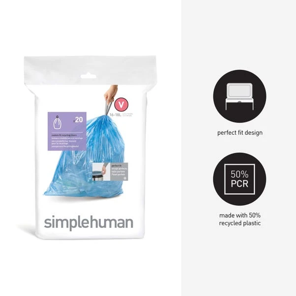Simplehuman Pack Of 20 V 46L Bin Liners 4 Simplehuman Pack Of 20 V 46L Bin Liners - Image 2