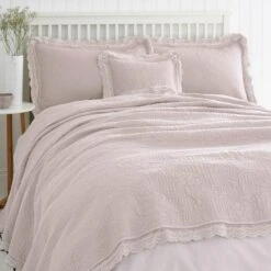 Lace Edge Blush Bedspread 5 Lace Edge Blush Bedspread -Home Furnishing Store 30274755