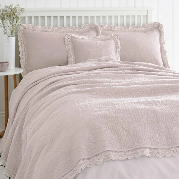 Lace Edge Blush Bedspread 4 Lace Edge Blush Bedspread - Image 2