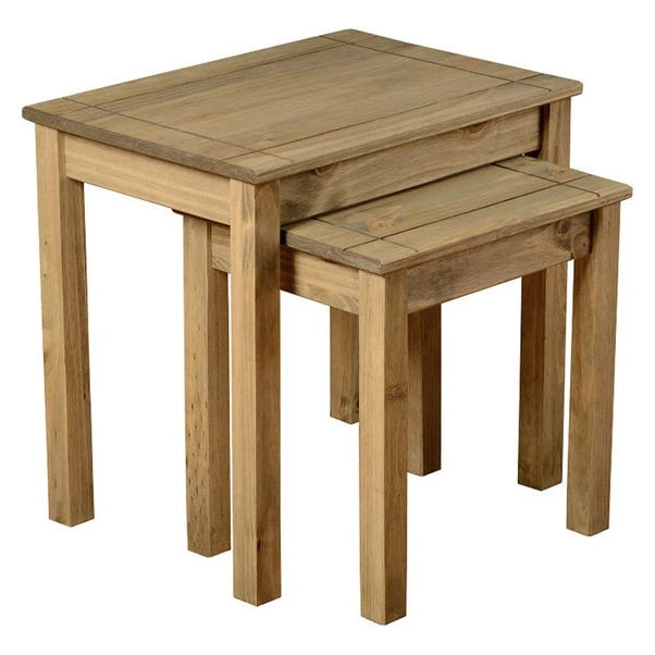 Panama Nest Of 2 Tables, Pine 3 Panama Nest Of 2 Tables, Pine