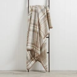 Super Soft Plaid Check Natural Throw 14 Super Soft Plaid Check Natural Throw -Home Furnishing Store 30410642