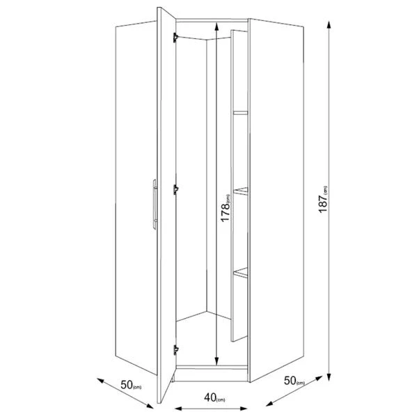 Harmony Acton Corner Wardrobe, White 9 Harmony Acton Corner Wardrobe, White - Image 7