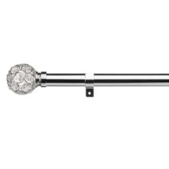 Portia Crystal Fixed Metal Eyelet Curtain Pole -Home Furnishing Store 30566979