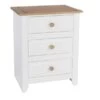 Core Capri 3 Drawer Bedside Table, White & Pine -Home Furnishing Store 30621945