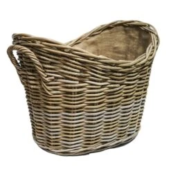 40cm Round Wicker Log Basket With Handles -Home Furnishing Store 30635759 alt02