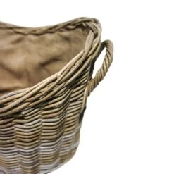 40cm Round Wicker Log Basket With Handles -Home Furnishing Store 30635759 alt03