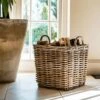 Set Of 2 Square Wicker Log Baskets -Home Furnishing Store 30635764