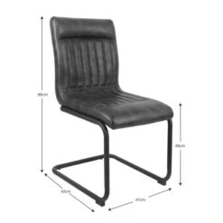 Set Of 2 Felix Cantilever Dining Chairs, Faux Leather -Home Furnishing Store 30645852 alt09