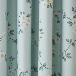 Edith Duck Egg Floral Blackout Eyelet Curtains -Home Furnishing Store 30646312 alt02