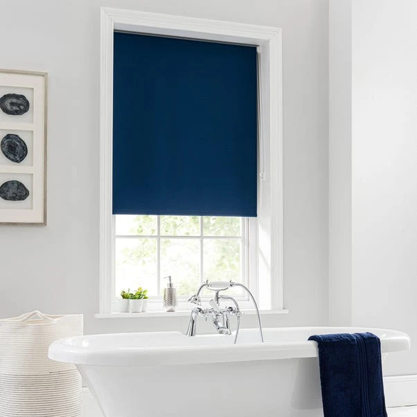 Navy Blackout Moisture Resistant Roller Blind 3 Navy Blackout Moisture Resistant Roller Blind