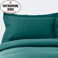 Non Iron Plain Dye Teal Oxford Pillowcase
