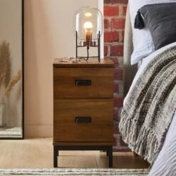 Fulton 2 Drawer Slim Bedside Table -Home Furnishing Store 30685768