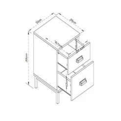 Fulton 2 Drawer Slim Bedside Table -Home Furnishing Store 30685768 alt09