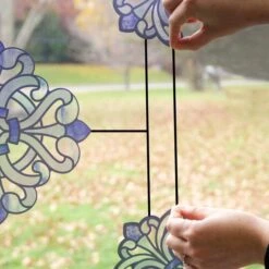 Black Caming Line Stained Glass Window Film