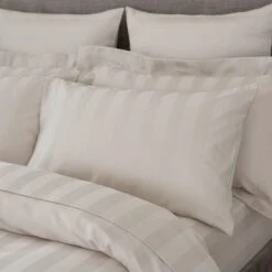 Hotel Cotton 230 Thread Count Stripe Standard Pillowcase Pair -Home Furnishing Store 30691285