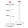 Tower Linear White & Rose Gold Mug Tree & Kitchen Roll Holder Set