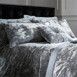 Catherine Lansfield Crushed Velvet Duvet Cover And Pillowcase Set -Home Furnishing Store 30705286 alt01