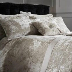 Catherine Lansfield Crushed Velvet Duvet Cover And Pillowcase Set -Home Furnishing Store 30705469 alt01