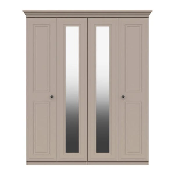 Portia 4 Door Wardrobe, Mirrored 3 Portia 4 Door Wardrobe, Mirrored