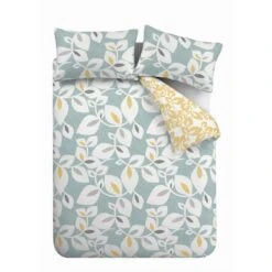 Catherine Lansfield Inga Leaf Teal Reversible Duvet Cover & Pillowcase Set -Home Furnishing Store 30710634 alt05
