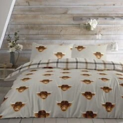 Fusion Highland Cow Reversible Duvet Cover & Pillowcase Set -Home Furnishing Store 30711668