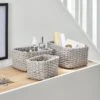 Set Of 3 Paper Rope Grey Storage Baskets -Home Furnishing Store 30716673