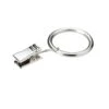 Pack Of 6 Satin Steel Curtain Rings With Clips Dia. 25mm -Home Furnishing Store 30719262