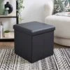 Faux Leather Cube Ottoman Black 2 Faux Leather Cube Ottoman Black -Home Furnishing Store 30723927