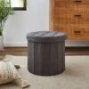 Round Shoe Storage Ottoman, Grey -Home Furnishing Store 30723932