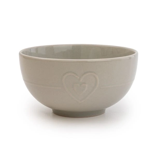 Hearts Grey Stoneware Bowl 3 Hearts Grey Stoneware Bowl