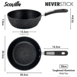 Scoville Neverstick Non-stick Aluminium Wok, 20cm -Home Furnishing Store 30737596 alt05