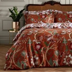 Paoletti Botanist Rust 100% Cotton Reversible Duvet Cover And Pillowcase Set 11 Paoletti Botanist Rust 100% Cotton Reversible Duvet Cover And Pillowcase Set -Home Furnishing Store 30746991