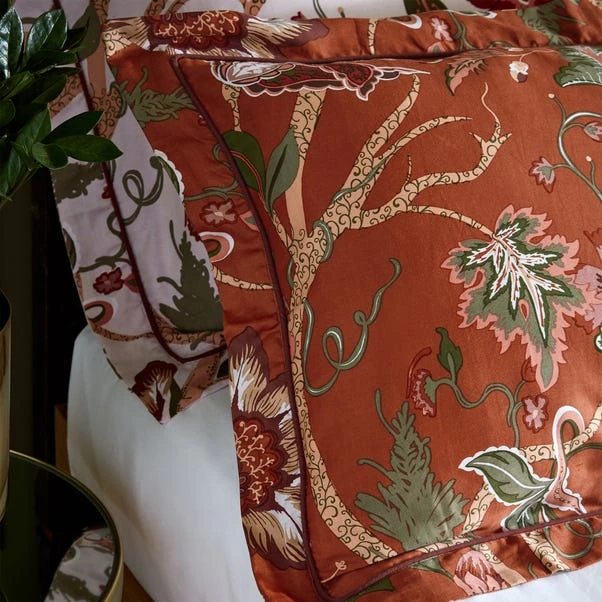 Paoletti Botanist Rust 100% Cotton Reversible Duvet Cover And Pillowcase Set 7 Paoletti Botanist Rust 100% Cotton Reversible Duvet Cover And Pillowcase Set - Image 5