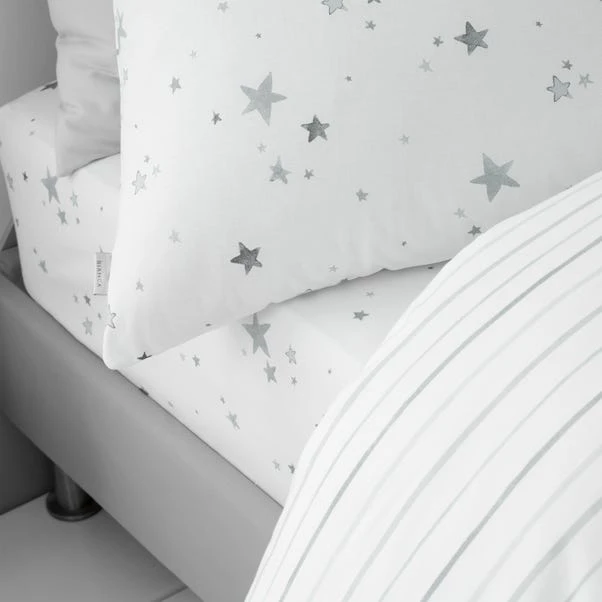Bianca Fine Linens Stars 100% Cotton Fitted Sheet 4 Bianca Fine Linens Stars 100% Cotton Fitted Sheet - Image 2