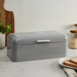 Retro Bread Bin Grey