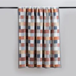 Super Soft Mini Squares Orange Throw -Home Furnishing Store 30753840 alt01