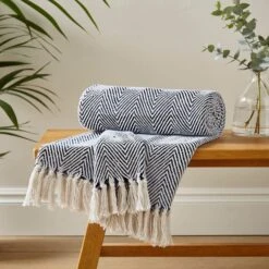 Jenson Herringbone Throw 200cm X 200cm -Home Furnishing Store 30754706